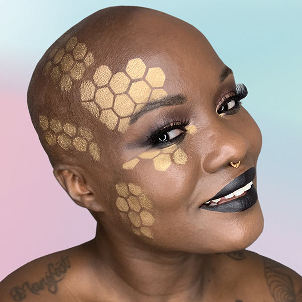 Hexagon Hive Makeup Stencil detail