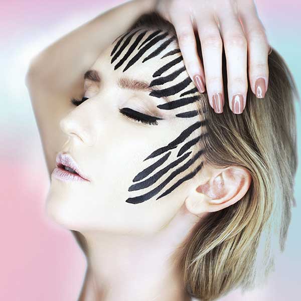 Zebra Stripes Makeup Stencil detail