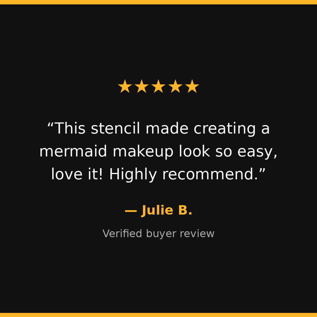 Five-star customer review of Stencil1FX makeup stencils